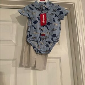 Wrangler Blue Dinosaur Baby Set